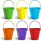 Small Metal Buckets with Handle 6 Pcs (Multicolor) 3"L x 4"W x 4"H